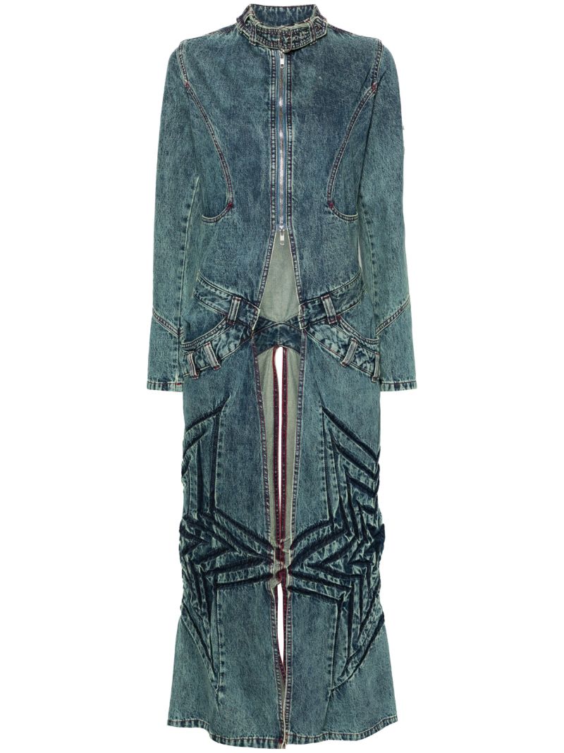 Blue Zip-up Denim Coat