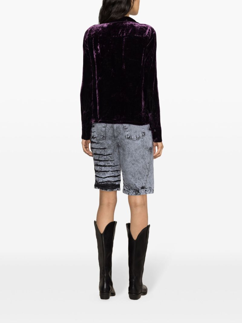 Green Crushed Velvet Shirt