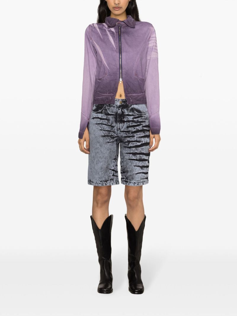 Purple Bleached Denim Jacket