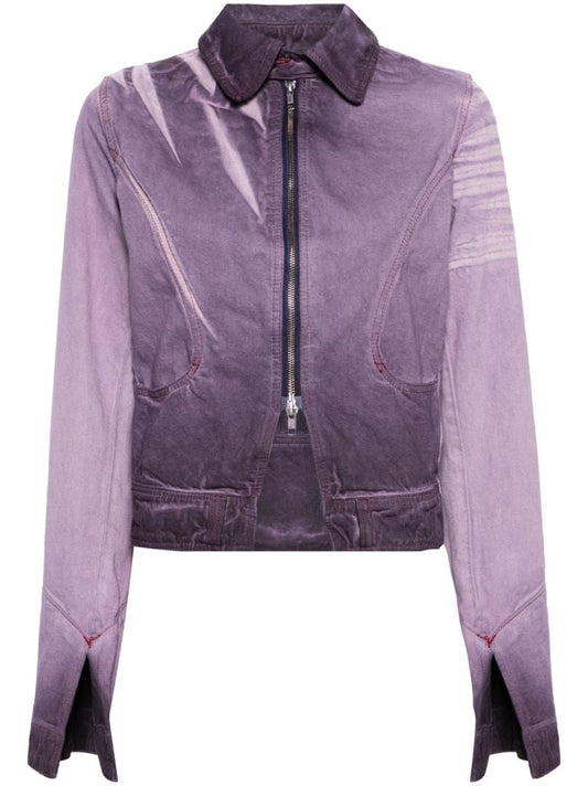 Purple Bleached Denim Jacket
