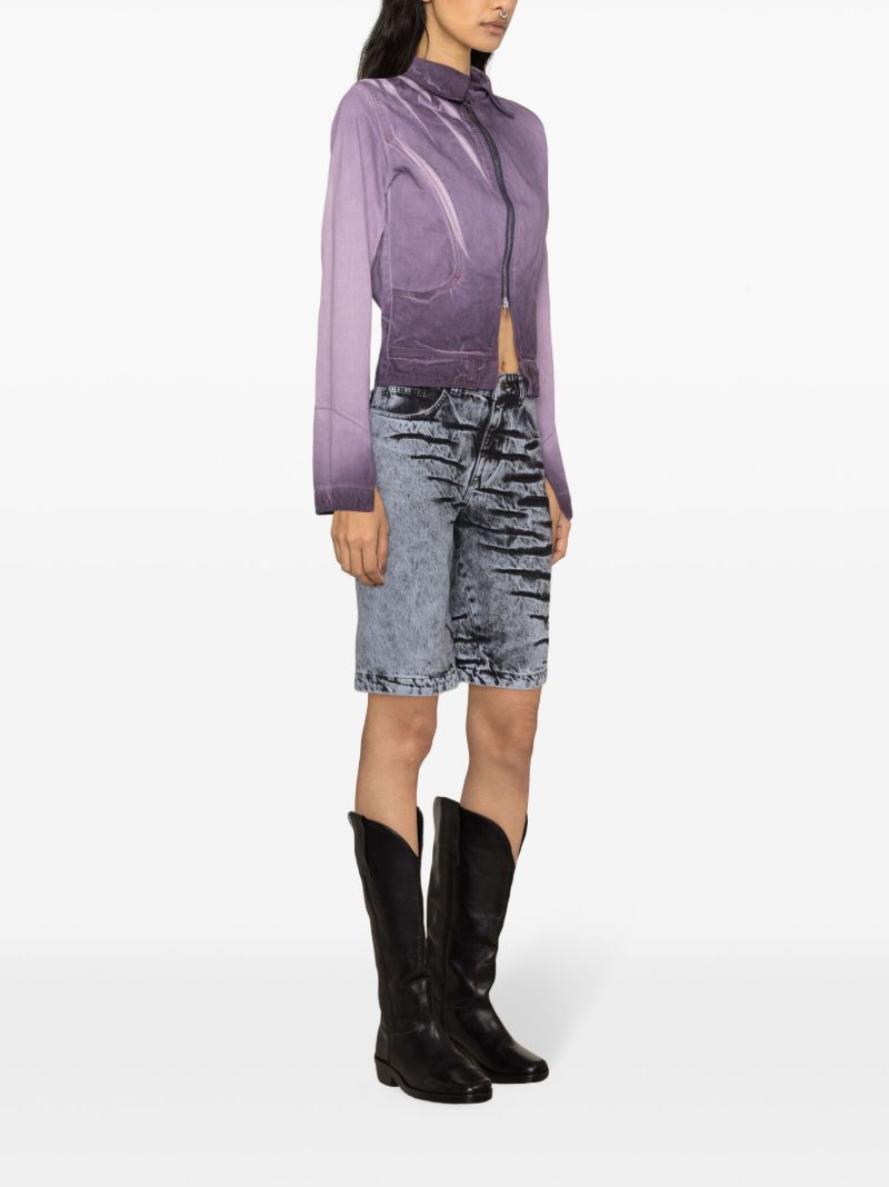 Purple Bleached Denim Jacket