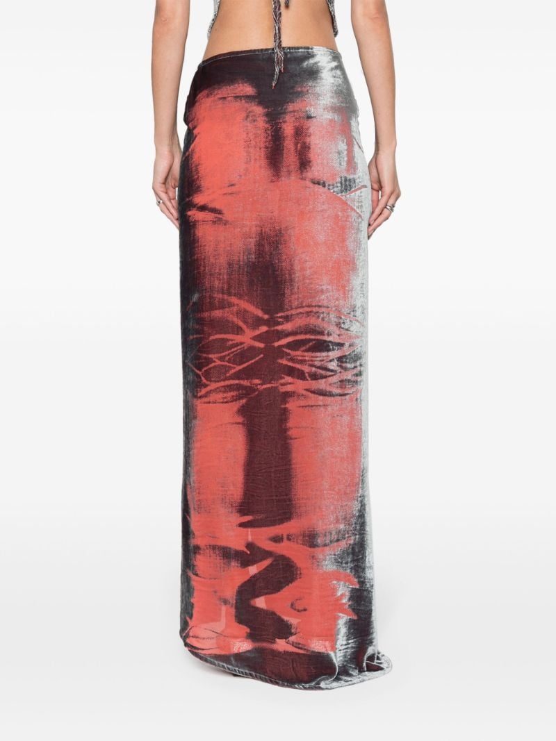 Red Whisker Velvet Maki Skirt