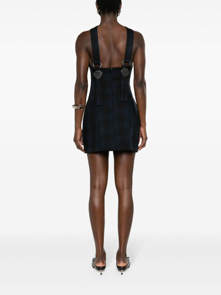 Blue Tie Wool Minidress