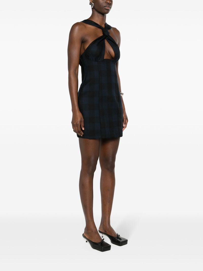 Blue Tie Wool Minidress