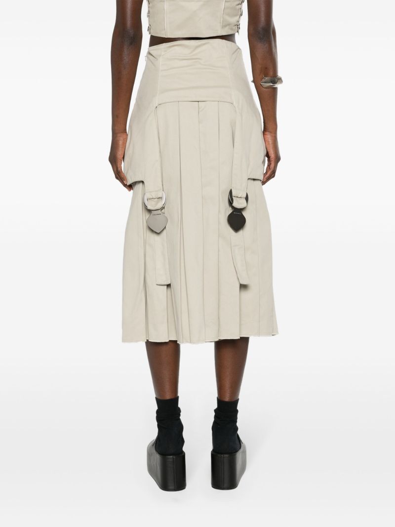 Neutral Pleated Wide-leg Trousers