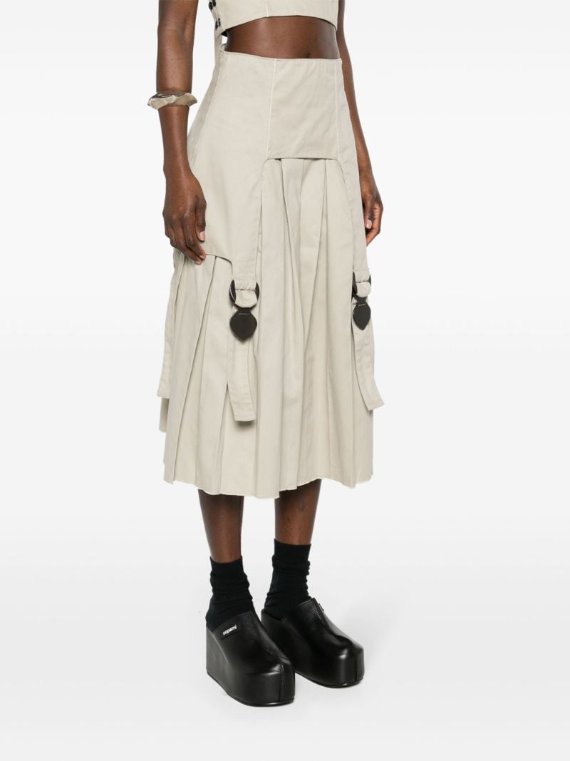 Neutral Pleated Wide-leg Trousers