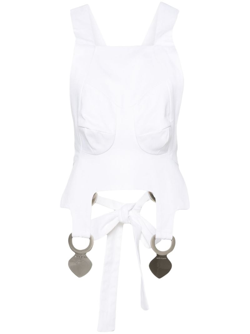 White Square Neck Crop Top