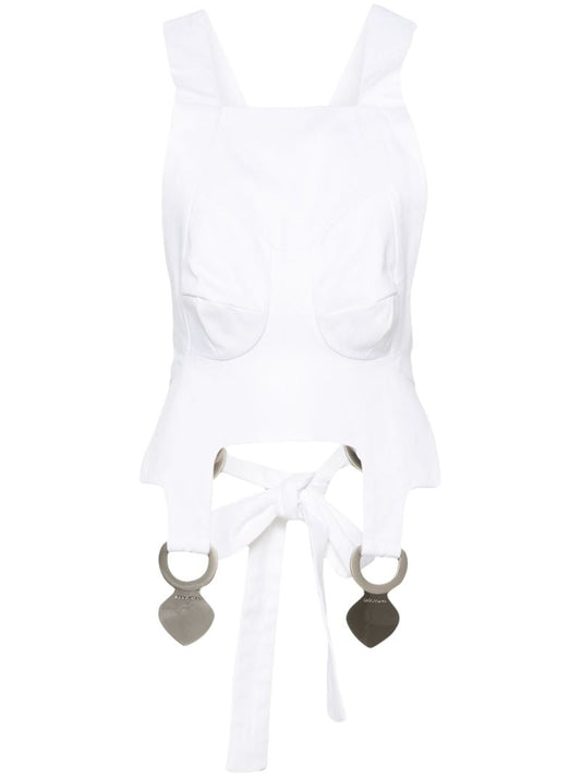 White Square Neck Crop Top