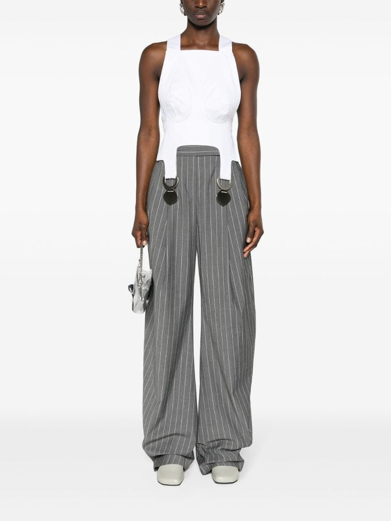 White Square Neck Crop Top