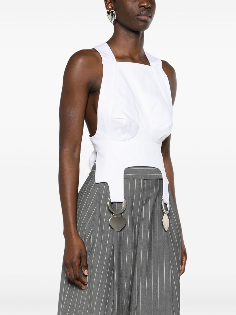 White Square Neck Crop Top