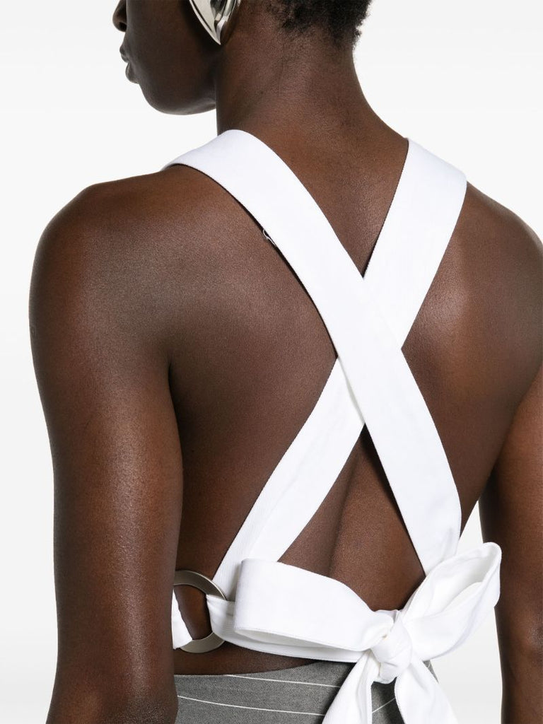 White Square Neck Crop Top