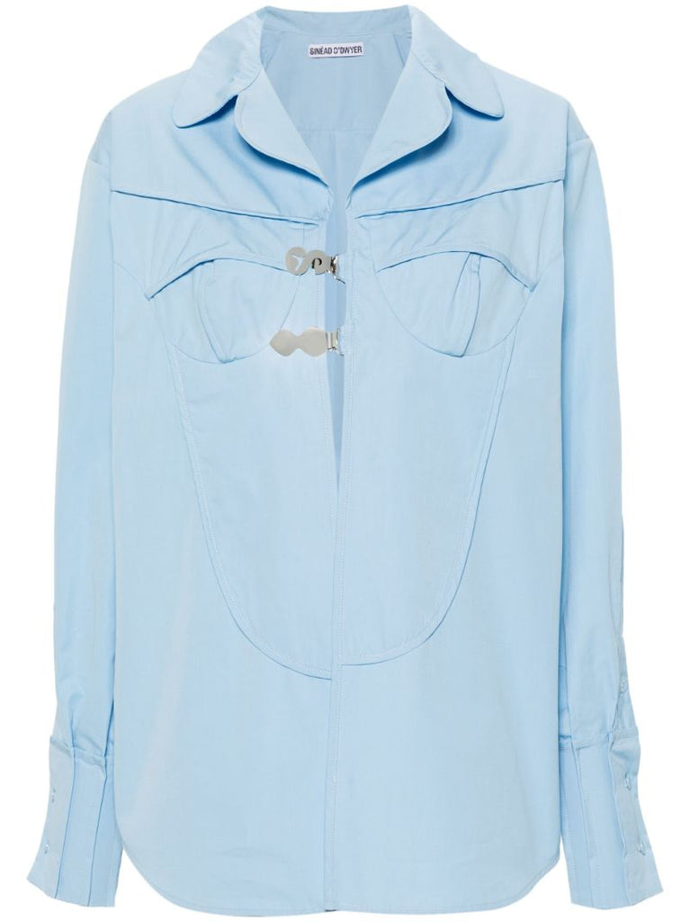 Blue Pyjama Logo-buckle Shirt
