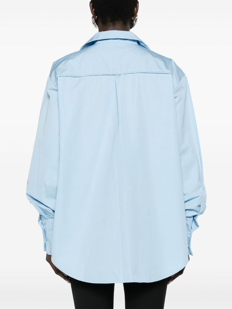 Blue Pyjama Logo-buckle Shirt