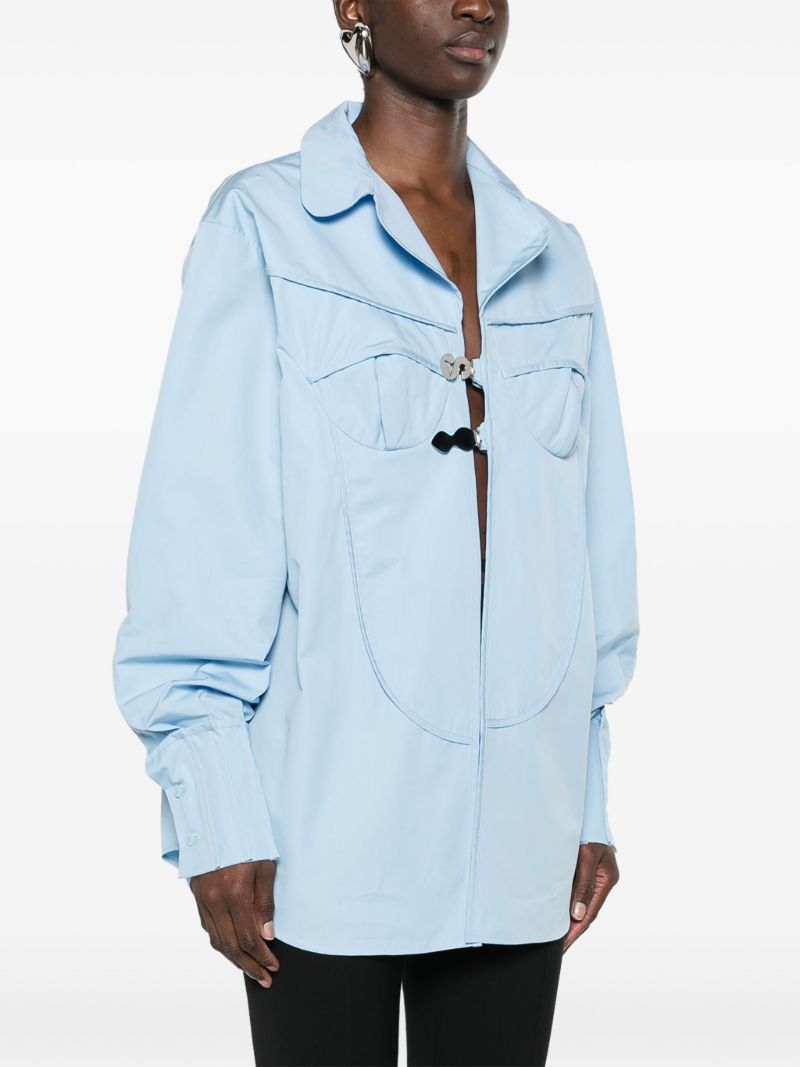 Blue Pyjama Logo-buckle Shirt