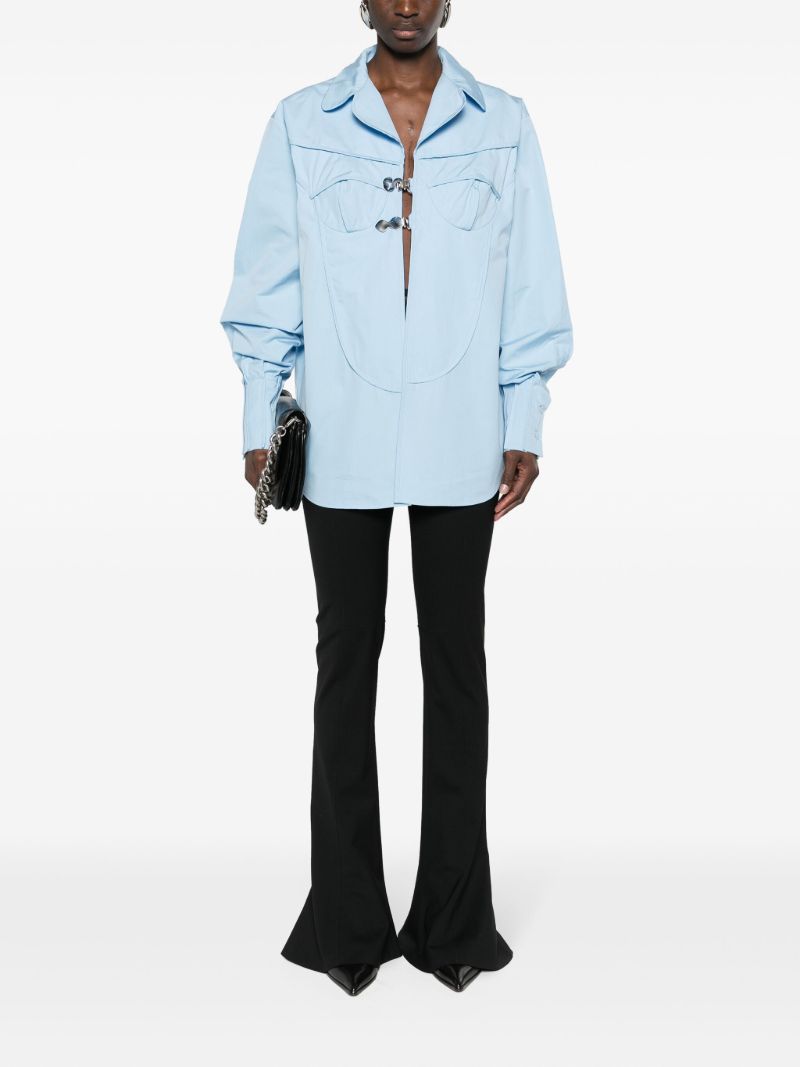 Blue Pyjama Logo-buckle Shirt