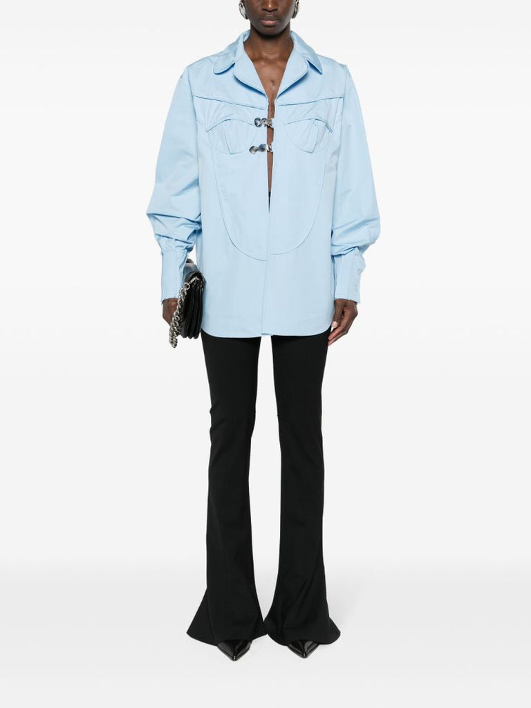 Blue Pyjama Logo-buckle Shirt