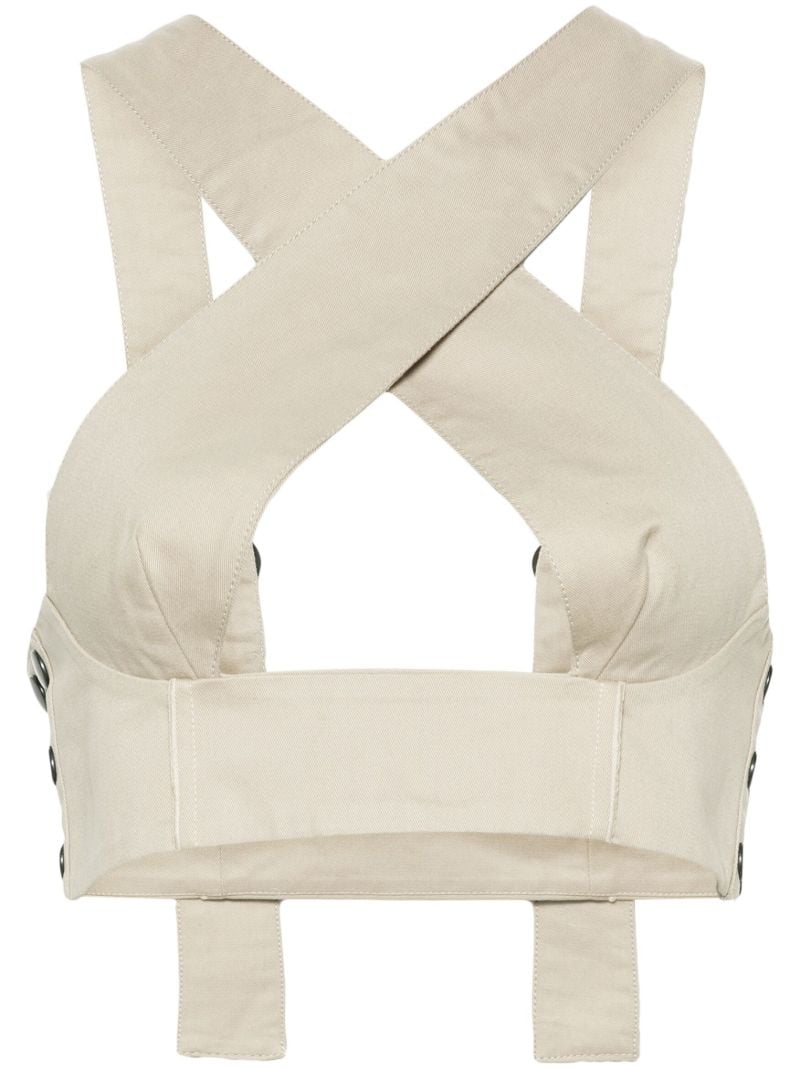 Neutral Criss-cross Crop Top