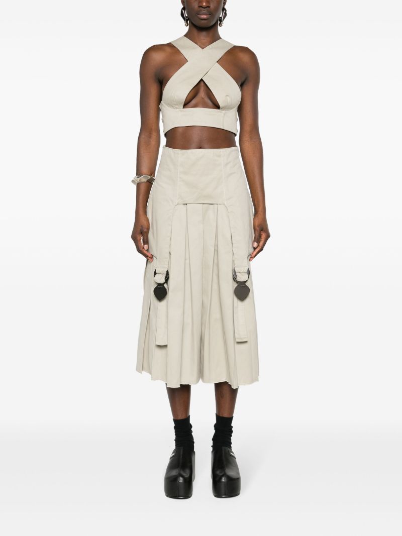 Neutral Criss-cross Crop Top