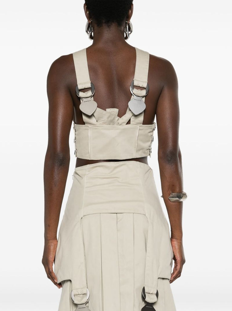Neutral Criss-cross Crop Top