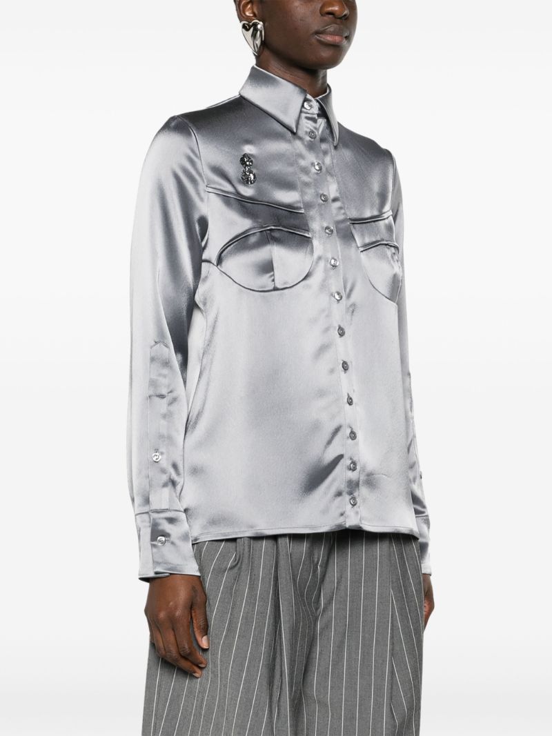 Grey Pyjama Satin Shirt