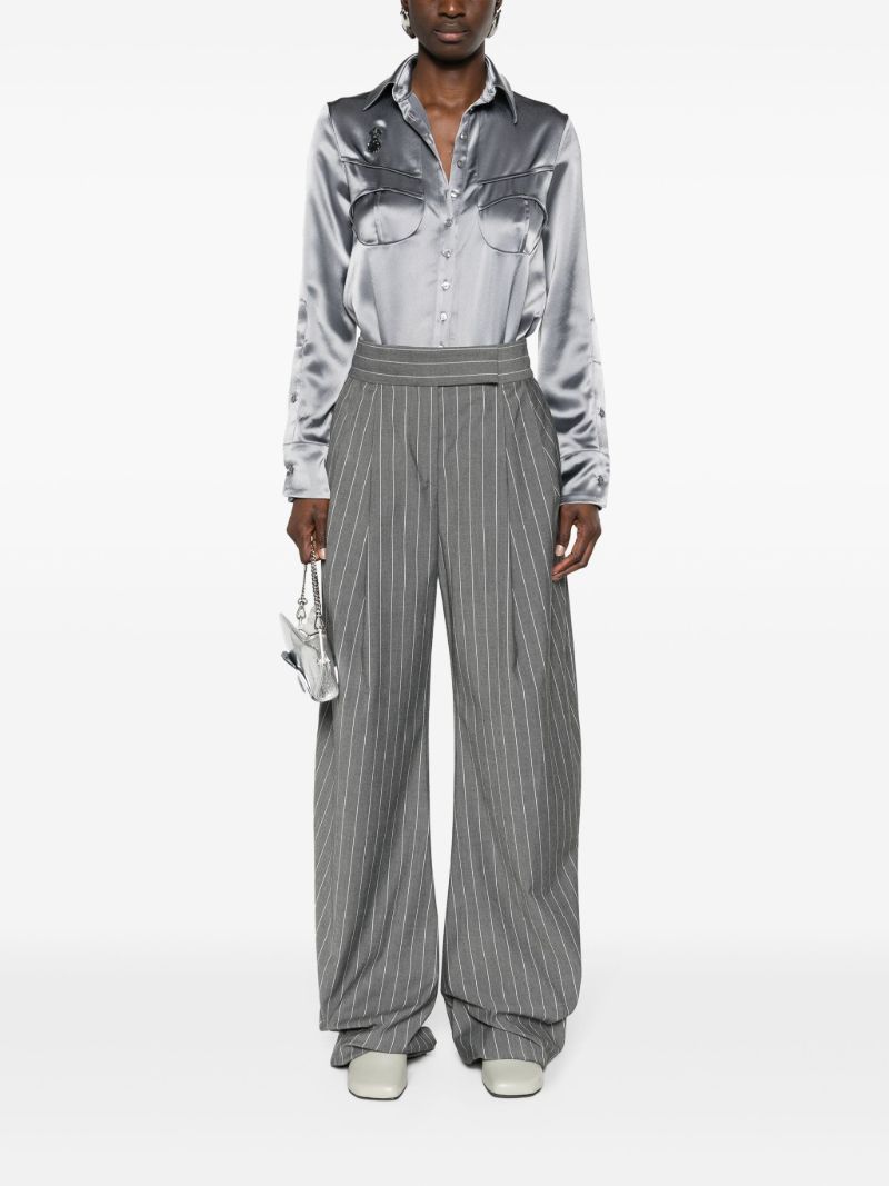 Grey Pyjama Satin Shirt