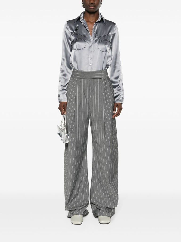 Grey Pyjama Satin Shirt