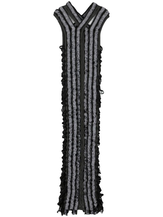Black Shibari Satin Maxi Dress