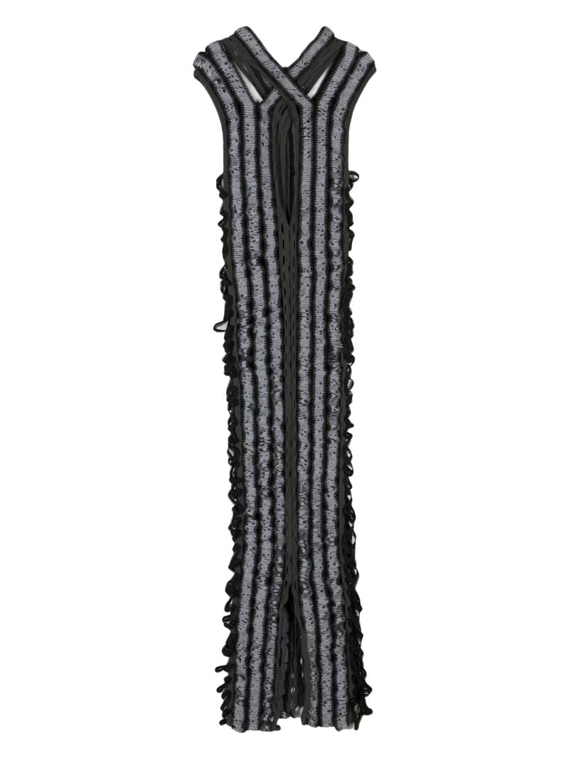 Black Shibari Satin Maxi Dress