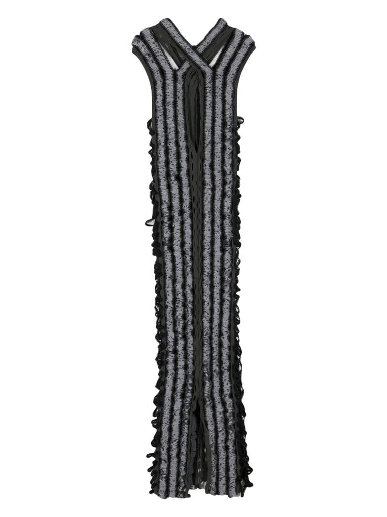 Black Shibari Satin Maxi Dress