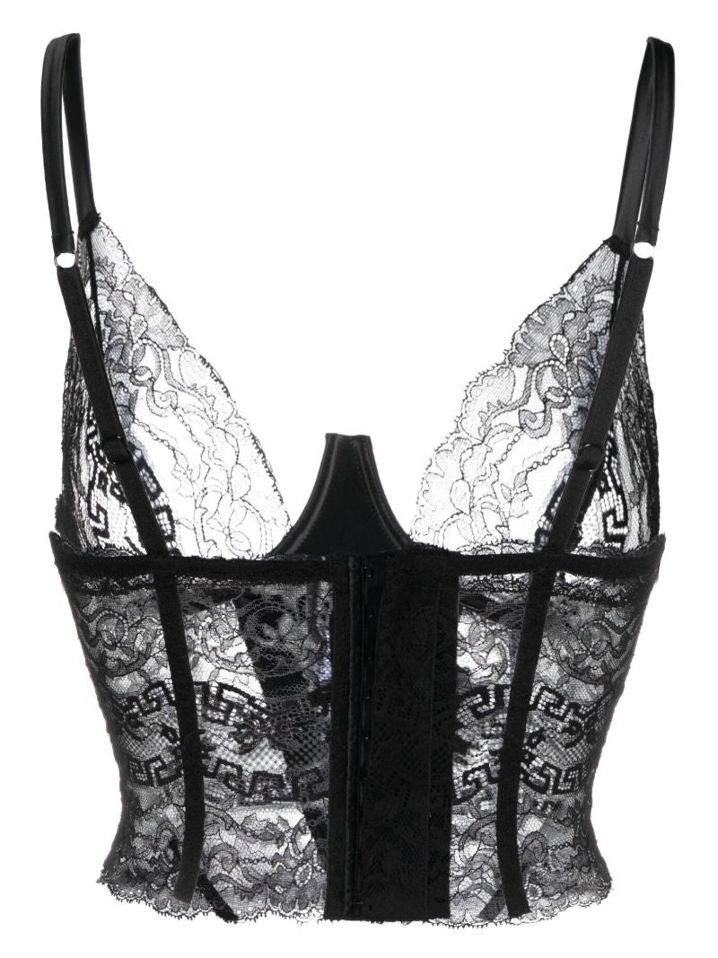 Black Corset-style Lace Bra