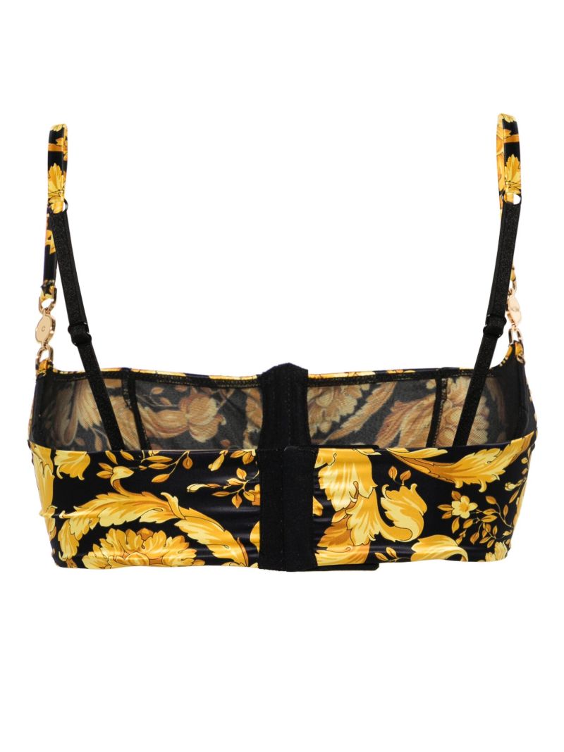 Black Barocco Print Balconette Bra