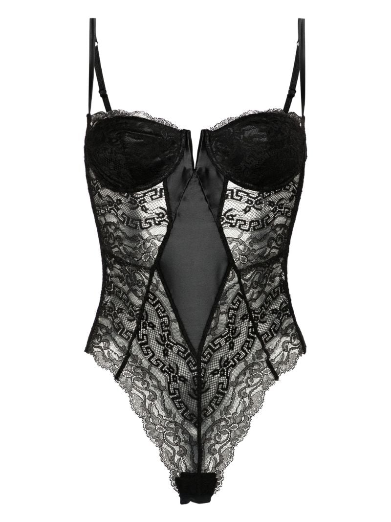Black Greca Lace Bodysuit