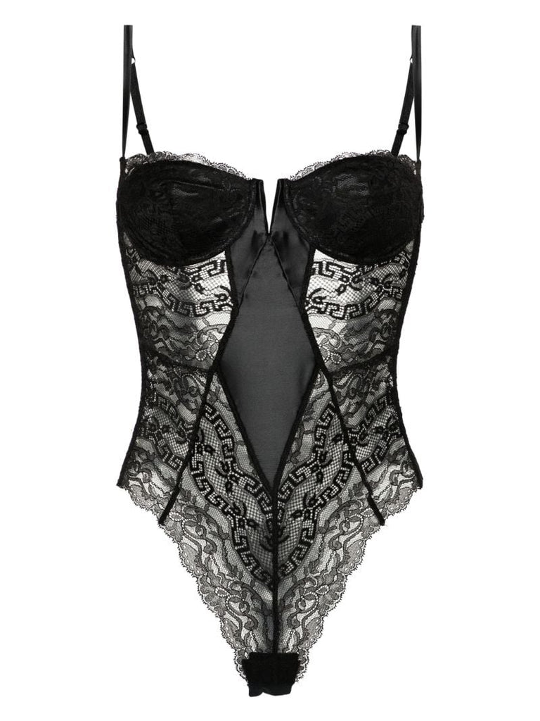 Black Greca Lace Bodysuit