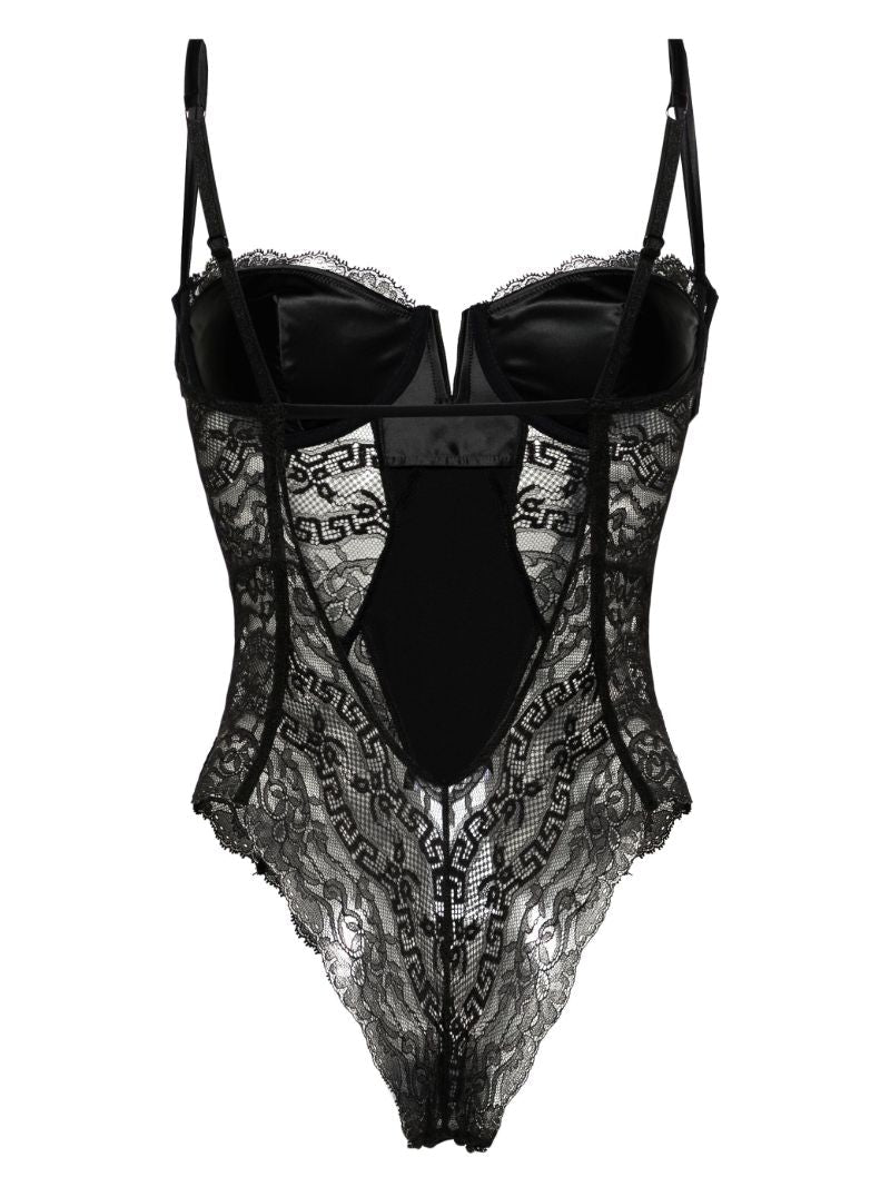 Black Greca Lace Bodysuit