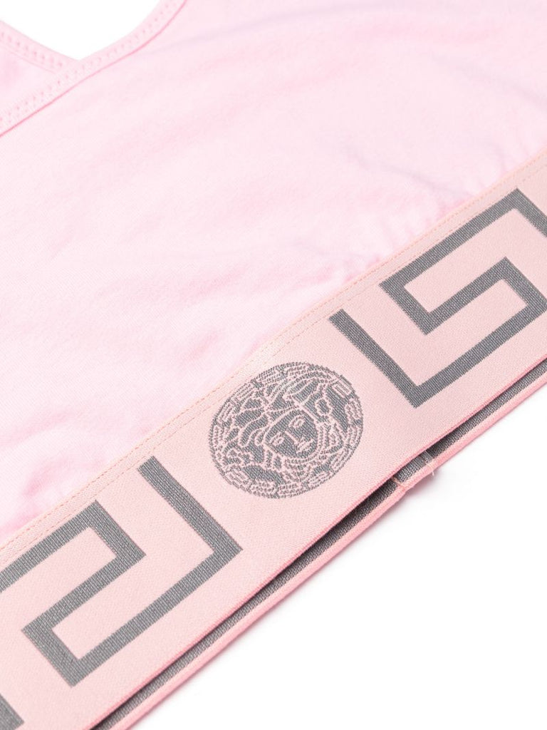 Pink Greca Print Bra