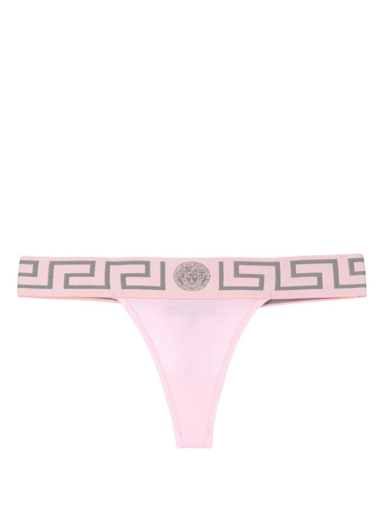 Pink Greca Print Thong