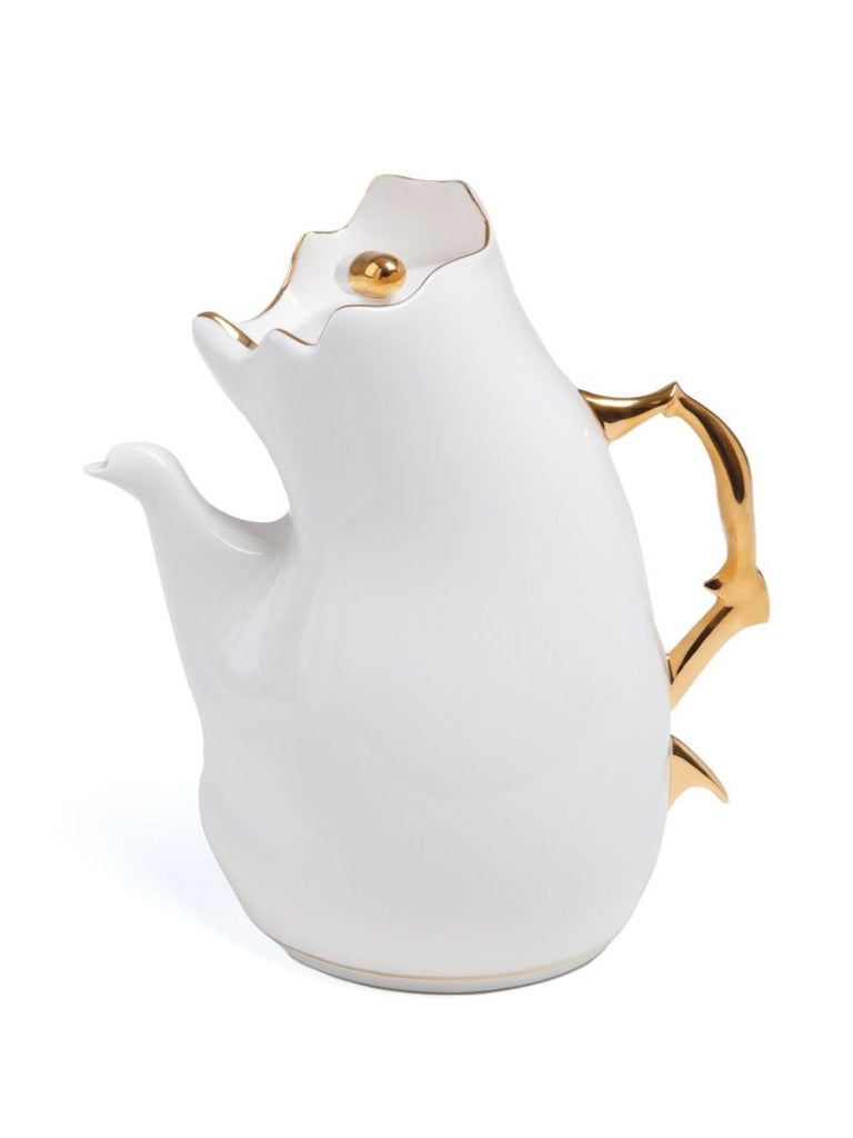 White Meltdown Porcelain Tea Pot