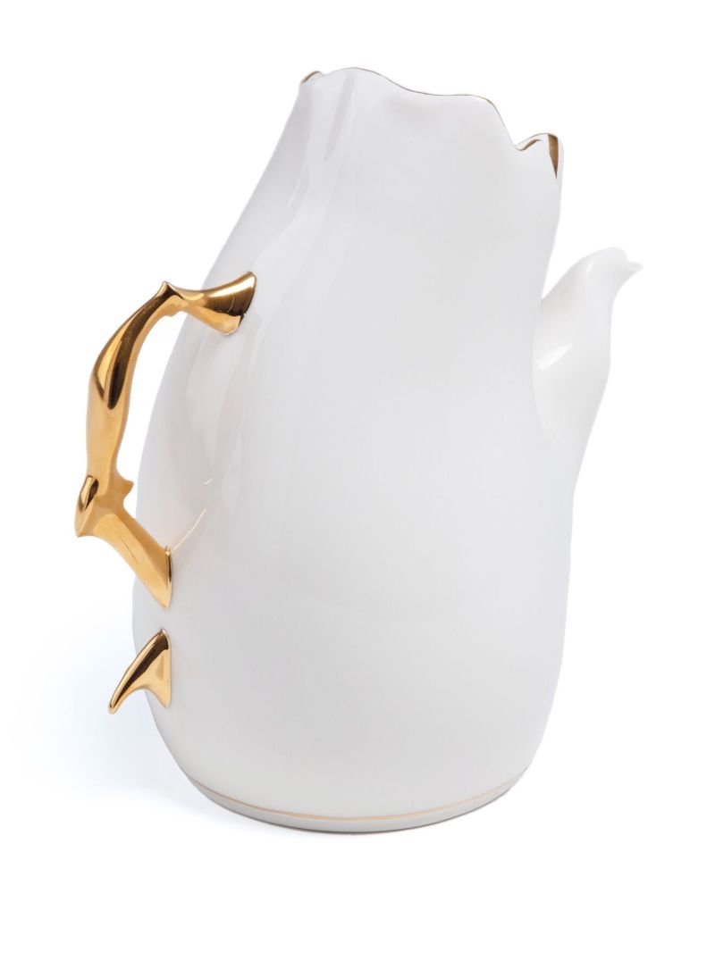 White Meltdown Porcelain Tea Pot