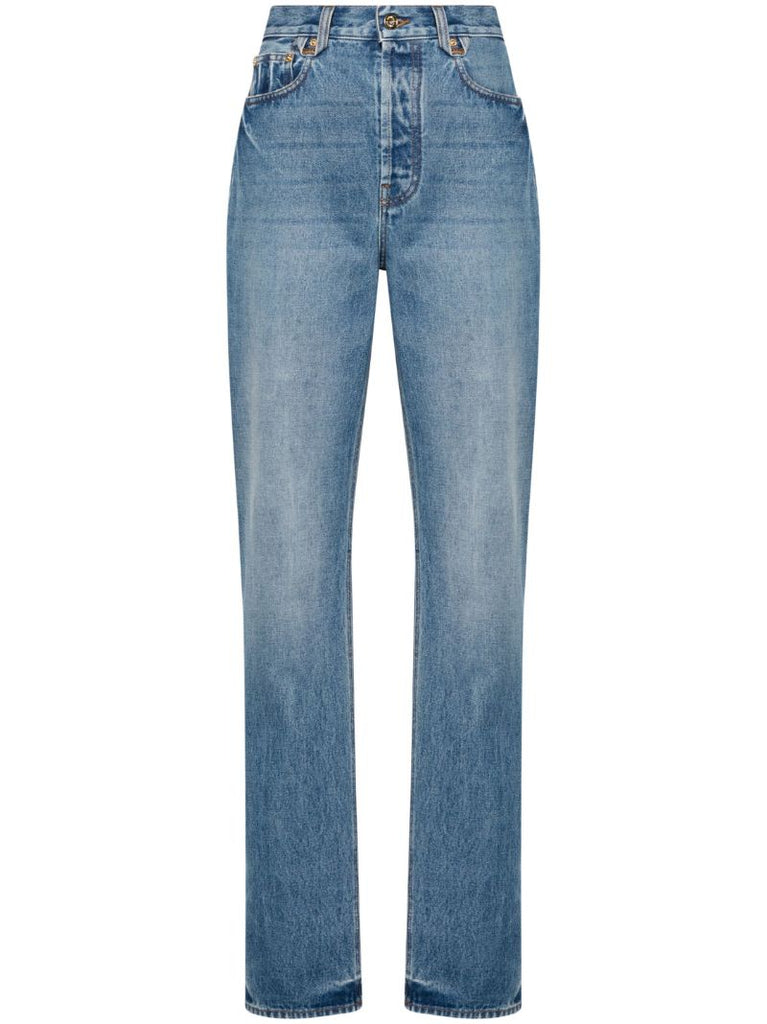 Blue Le De-nimes Droit Straight Jeans