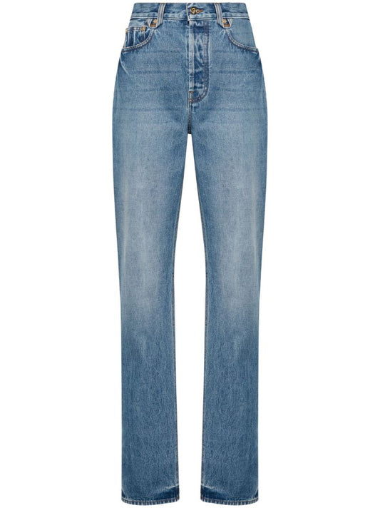 Blue Le De-nimes Droit Straight Jeans