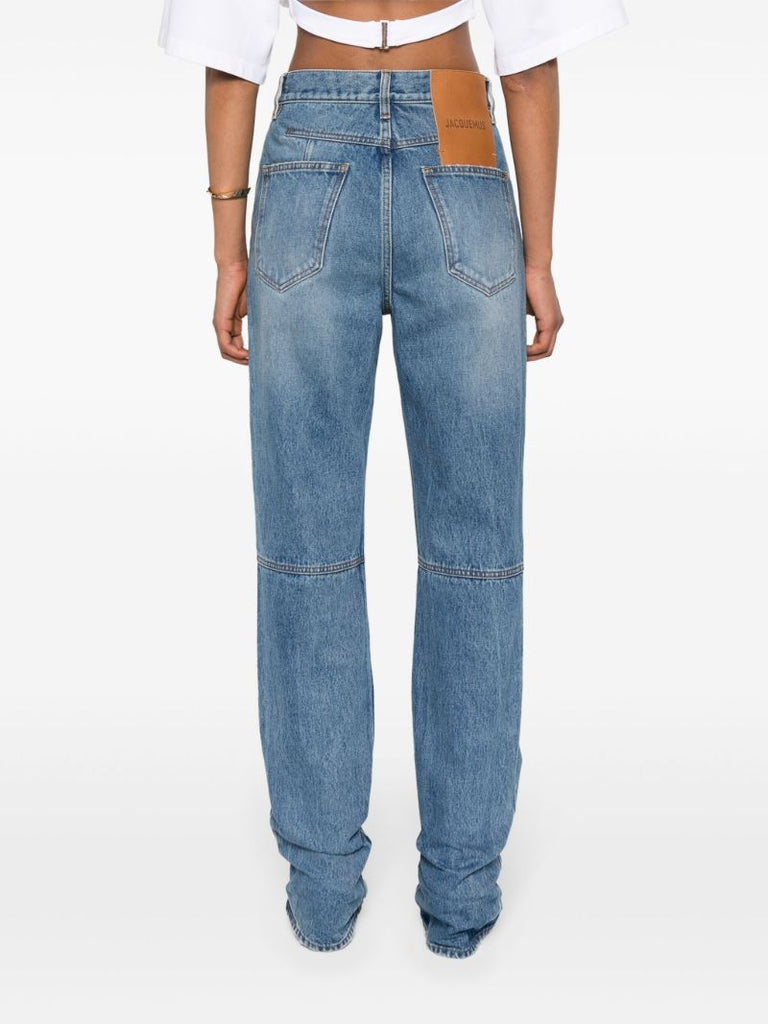 Blue Le De-nimes Droit Straight Jeans