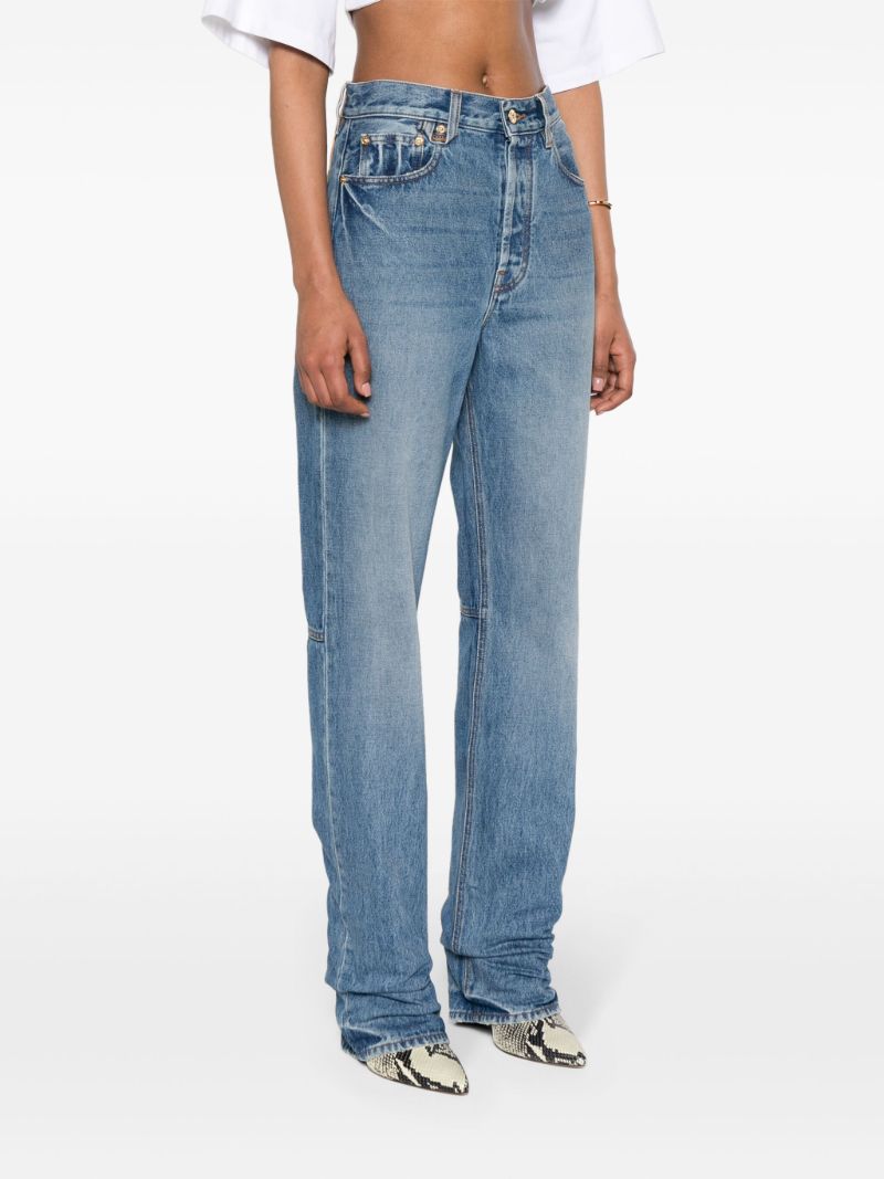 Blue Le De-nimes Droit Straight Jeans