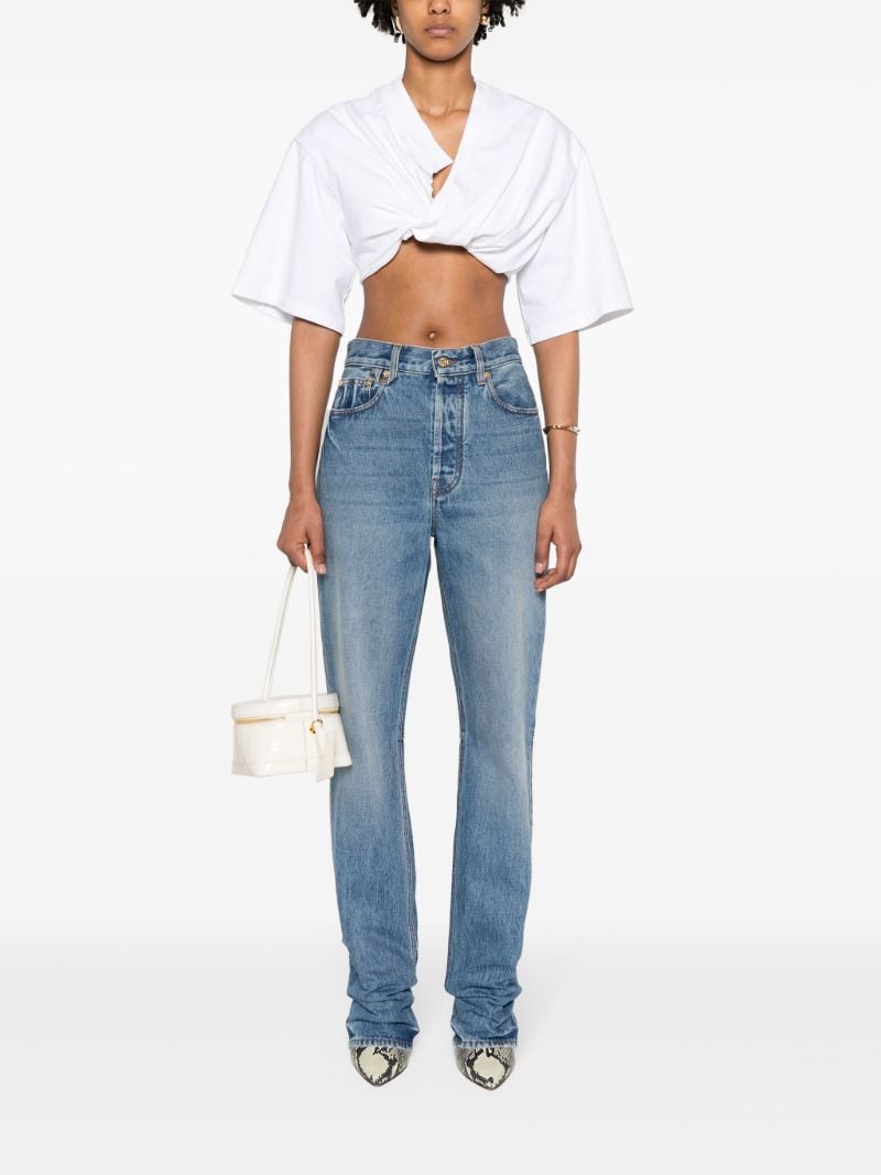 Blue Le De-nimes Droit Straight Jeans