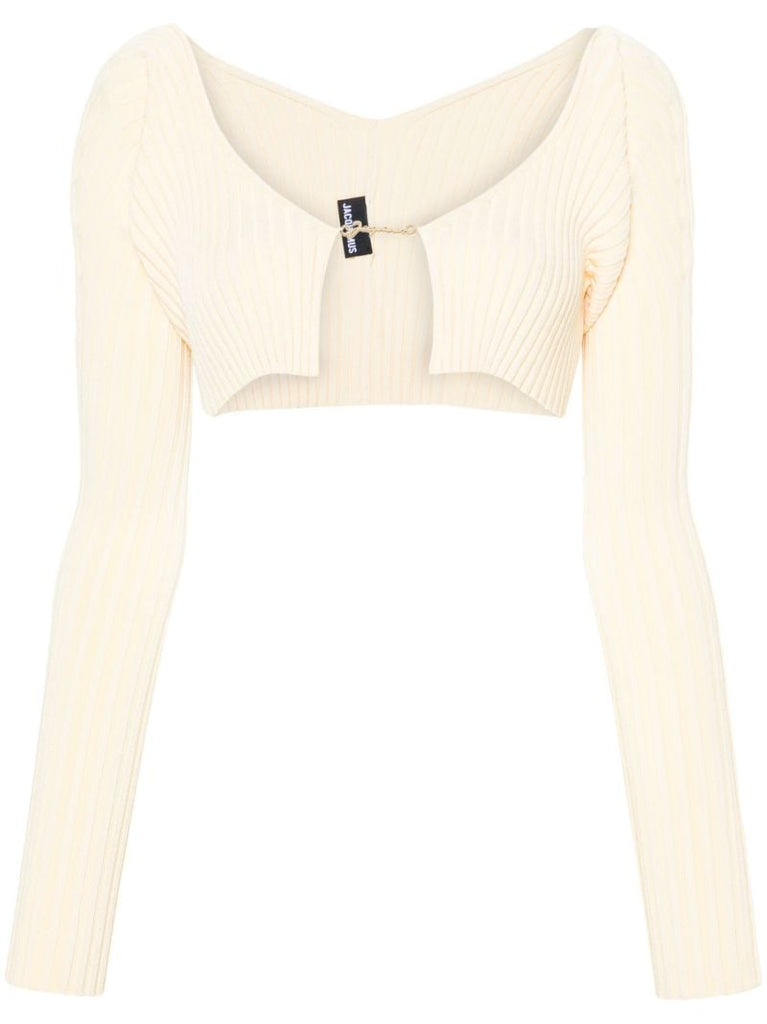 Yellow La Maille PralÃ_x0083_Âº Cropped Cardigan