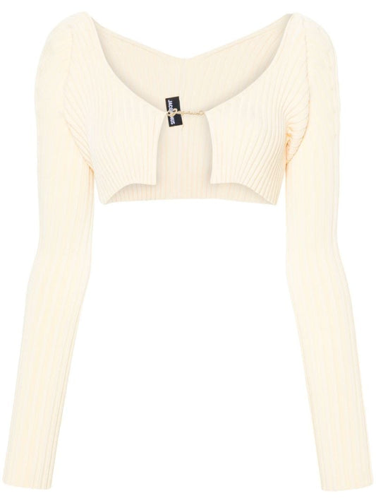 Yellow La Maille PralÃ_x0083_Âº Cropped Cardigan