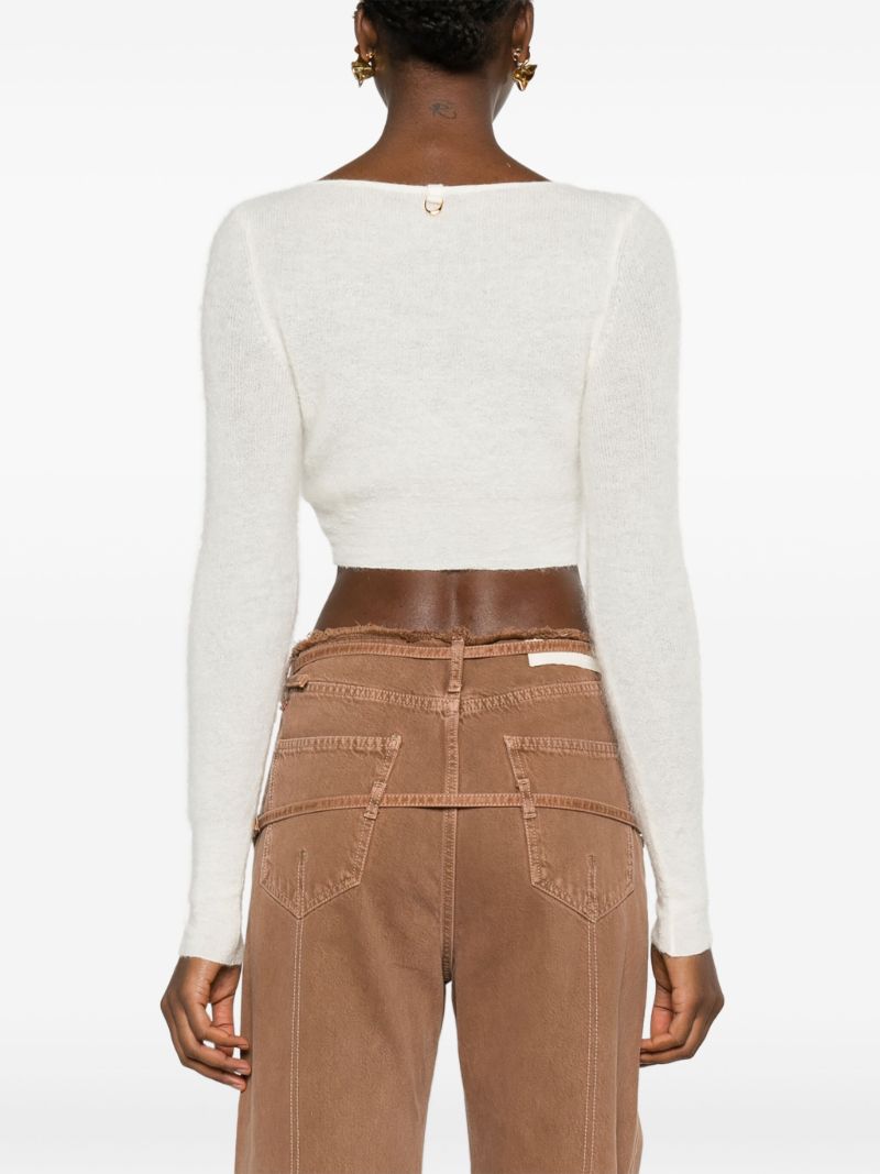 White Le Cardigan Alzou Cropped Cardigan