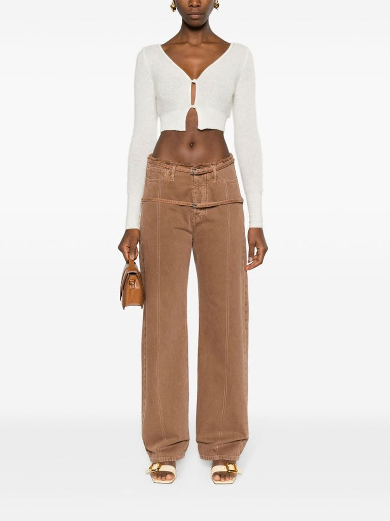 White Le Cardigan Alzou Cropped Cardigan