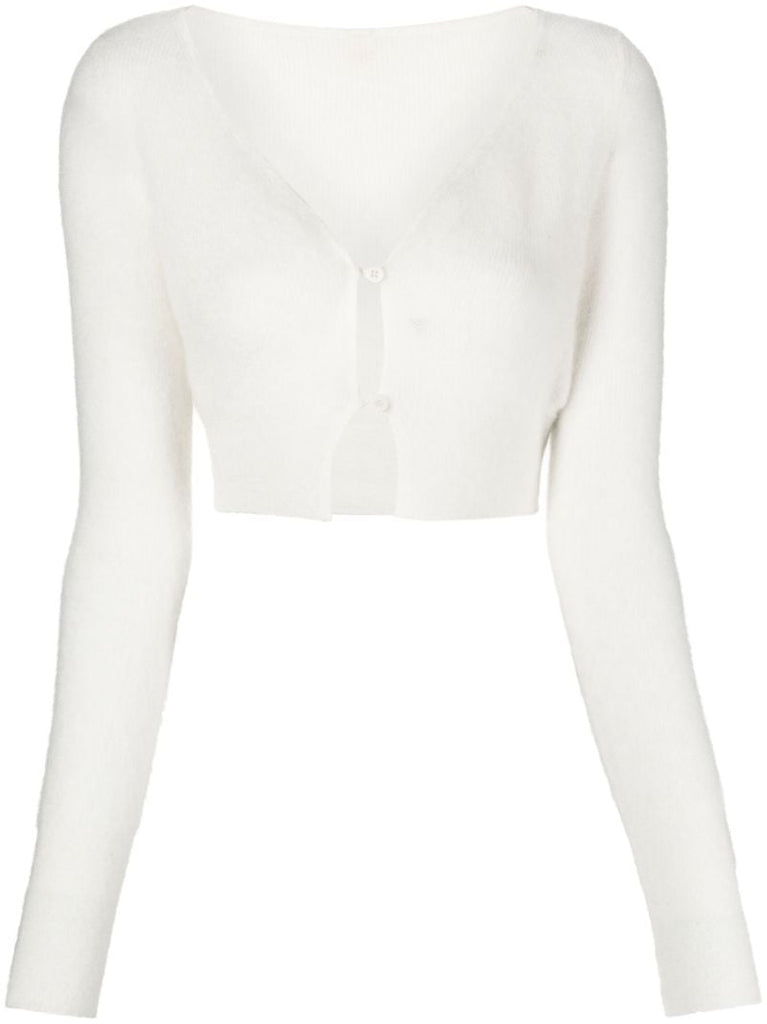 White Le Cardigan Alzou Cropped Cardigan