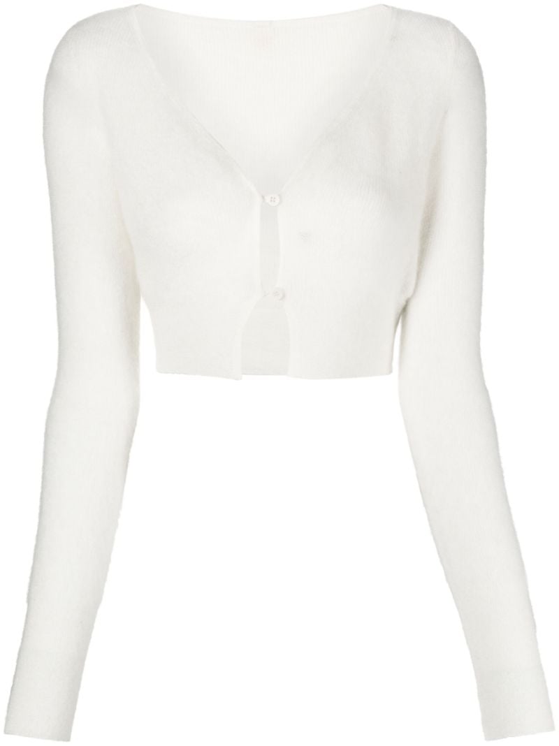 White Le Cardigan Alzou Cropped Cardigan