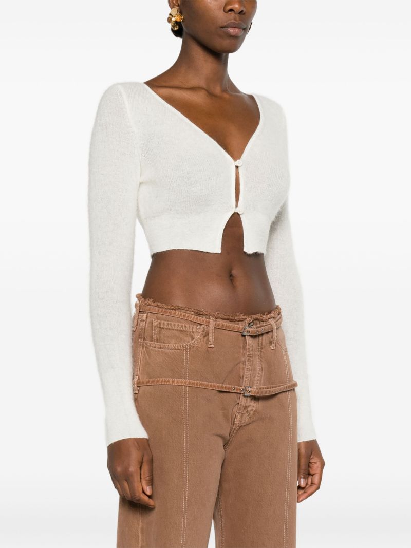 White Le Cardigan Alzou Cropped Cardigan